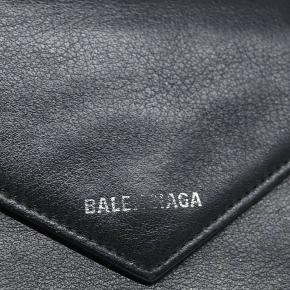 BALENCIAGA Paper Manny Long Wallet Leather Black Silver - Picture 7 of 15